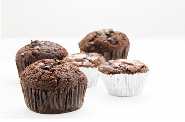 muffins on white background