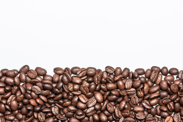Blank empty white space inside coffee grains texture