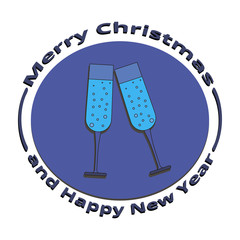 an image of two glasses of champagne on Christmas and New Year