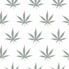 Ganja Marijuana Weed Seamless Pattern Vector