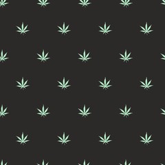 Ganja Marijuana Weed Seamless Pattern Vector