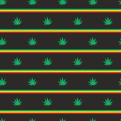 Ganja Marijuana Weed Seamless Pattern Vector
