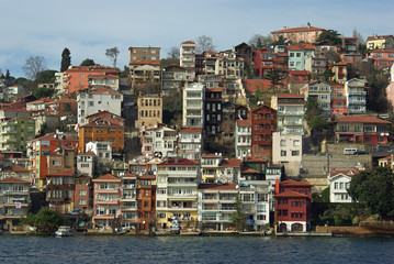 Istanbul, maisons sur les rives du Bosphore, Turquie