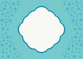 Holiday greeting with snowflake background