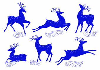 Collection of blue deer