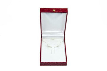 empty jewelry box isolated on white