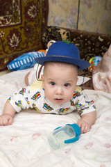 child on the white background