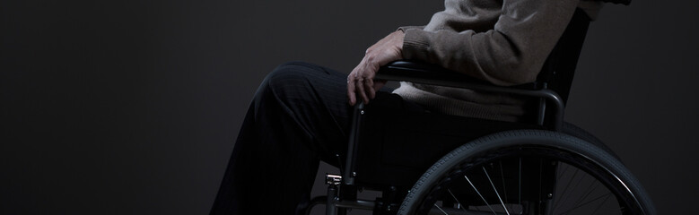 Person sitting on a wheelchair