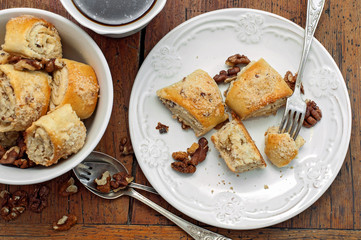 Georgian puff pastry with walnuts