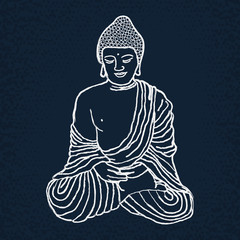 Hand drawn Buddha illustration.