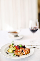 steak with grilled vegetables