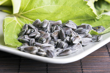 closeup of a sunflower seeds 