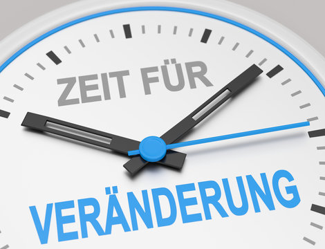 Zeit f&uuml;r Ver&auml;nderung blau