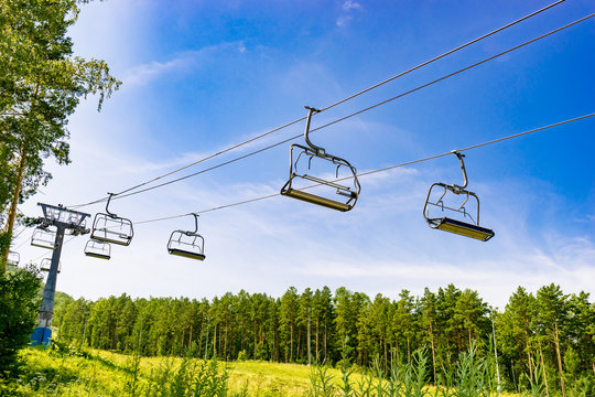 Empty funicular at summer