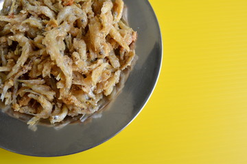 dried fish in dish