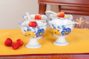 set of four porcelain goblets