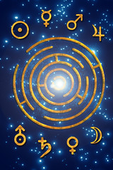 Naklejka premium Astrology and planets