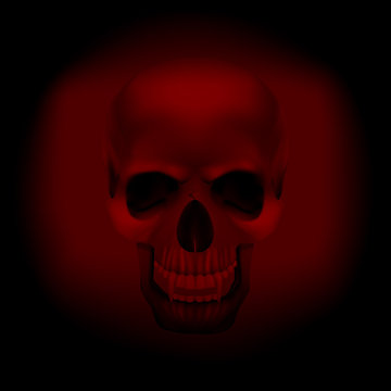 skull vampire on a  dark red background