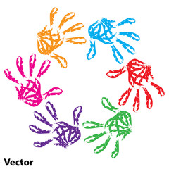 Vector conceptual child hand circle
