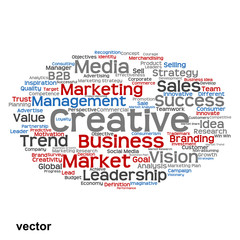 Vector conceptual business marketing word cloud