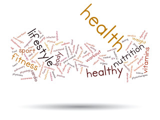Vector conceptual health word cloud isolated