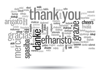 Vector conceptual thank you word cloud