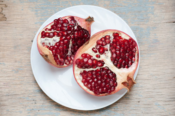 pomegranate on the table