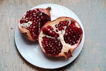 pomegranate on the table
