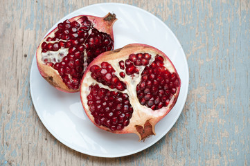 pomegranate on the table