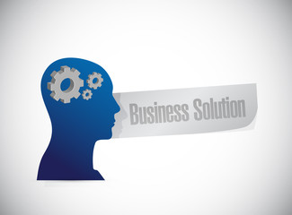 Business Solution thinking brain sign concept