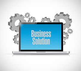 Business Solution computer sign concept