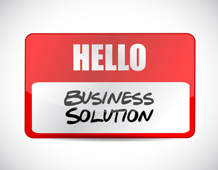 Business Solution name tag sign concept