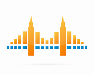 Vector bridge logo design elements