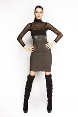 Fototapeta premium Beautiful elegant brunette woman 