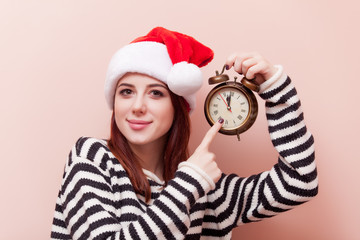 woman with alarm clock