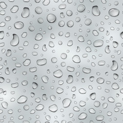 Gray seamless pattern of water drops