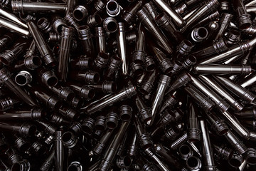 PET bottle on the conveyor belt before processing