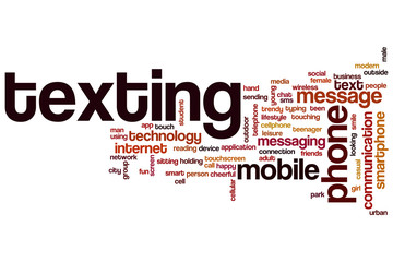 Texting word cloud concept
