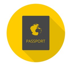 Passport icon with long shadow