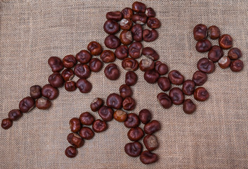 The figure of a soldier lined with chestnut