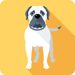 dog Bullmastiff icon flat design 