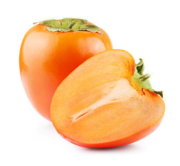 Ripe persimmon isolated