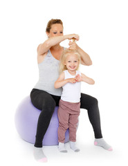 Mum looks after hair of the child.