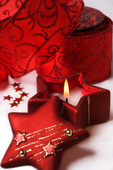 Christmas decoration background with candle