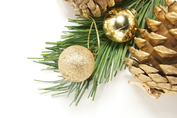 christmas ornaments with tree branch