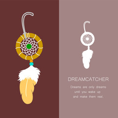 A vector dreamcatcher.  American indians, vector illustration