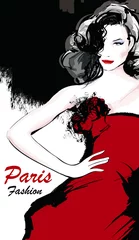 Poster Jonge mooie mannequin in Parijs © Isaxar