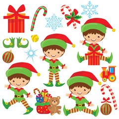 Obraz na płótnie Canvas Christmas elf vector illustration 