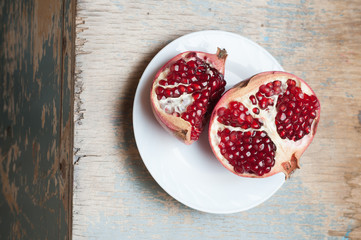fruit pomegranate close-up shooting