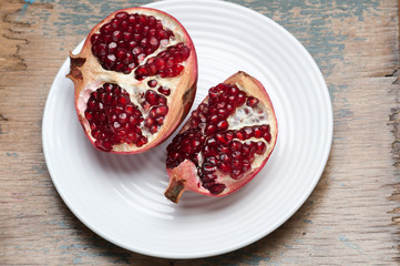 pomegranate on the table